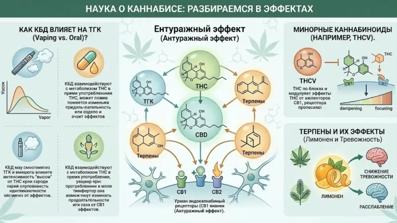 Антуражный ТГК эффект каннабиса и терпенов